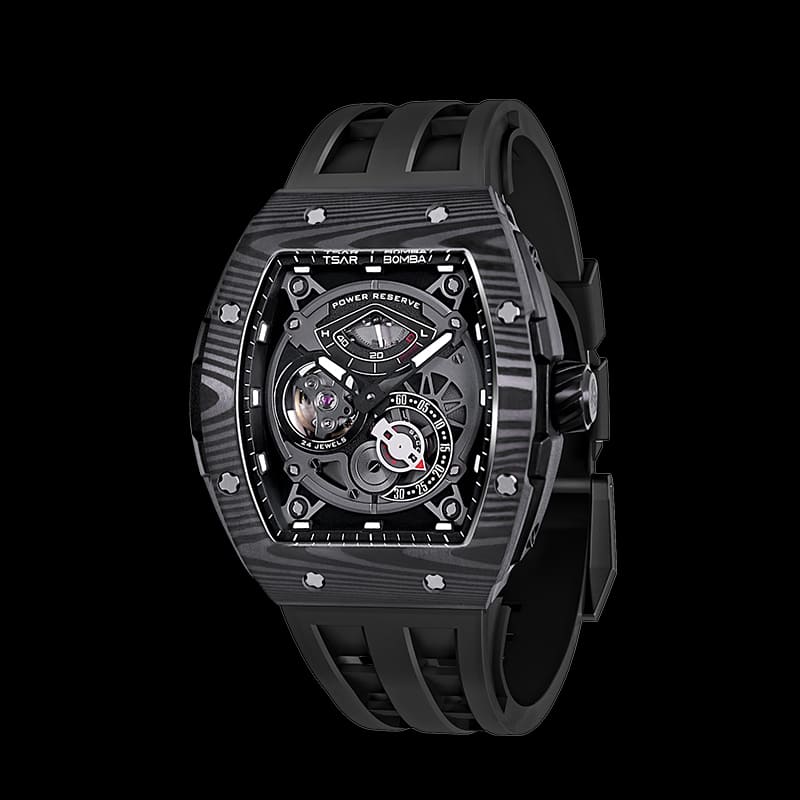 Carbon Fiber Kinetic Energy Display Automatic Watch