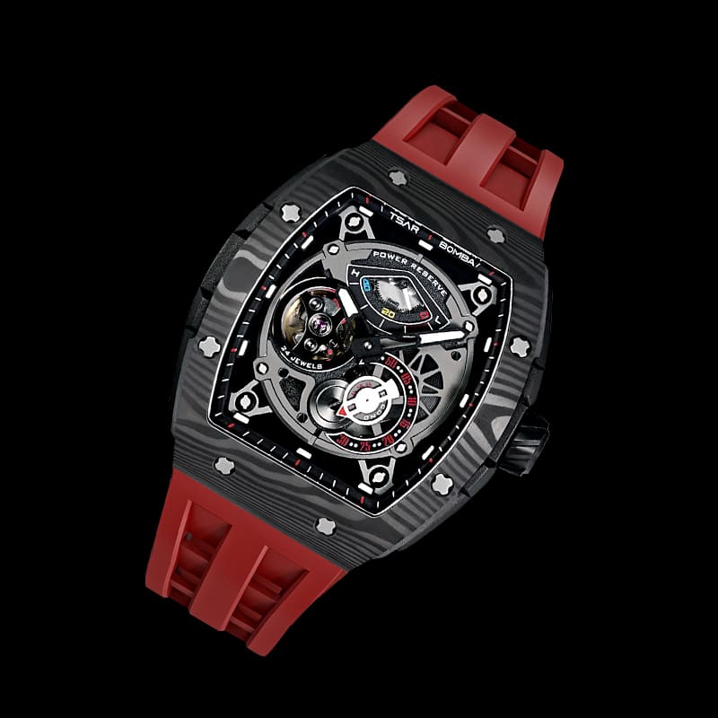 Carbon Fiber Kinetic Energy Display Automatic Watch