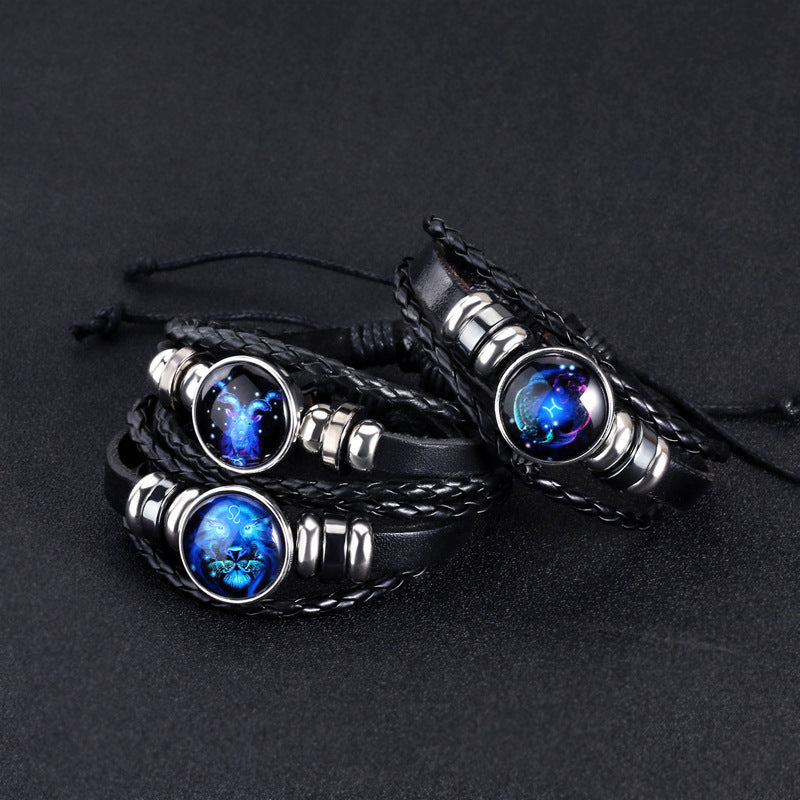 Zodiac Constellation Bracelet Braided Design Bracelet For Men, Women and Kids