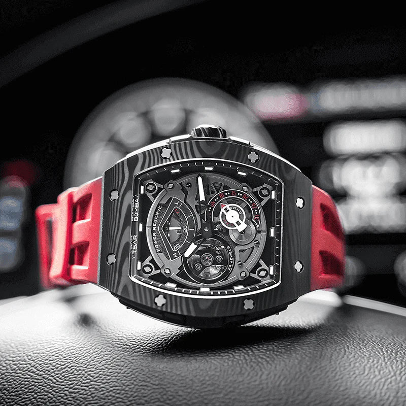Carbon Fiber Kinetic Energy Display Automatic Watch