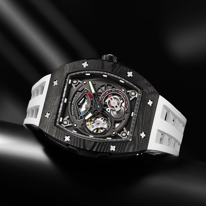 Carbon Fiber Kinetic Energy Display Automatic Watch