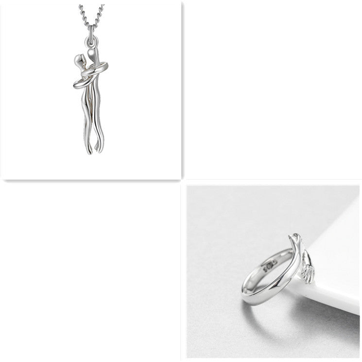 Love Hug Necklace Unisex Men-Women Couple Jewelry Simple Temperament Clavicle Chain Lover Gift