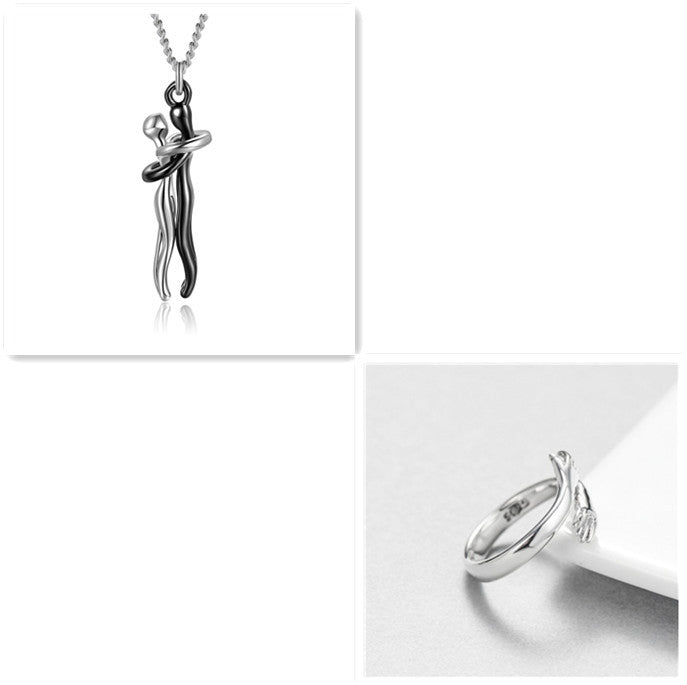 Love Hug Necklace Unisex Men-Women Couple Jewelry Simple Temperament Clavicle Chain Lover Gift