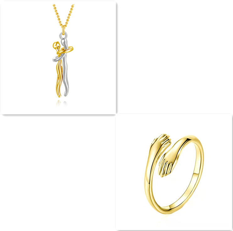 Love Hug Necklace Unisex Men-Women Couple Jewelry Simple Temperament Clavicle Chain Lover Gift