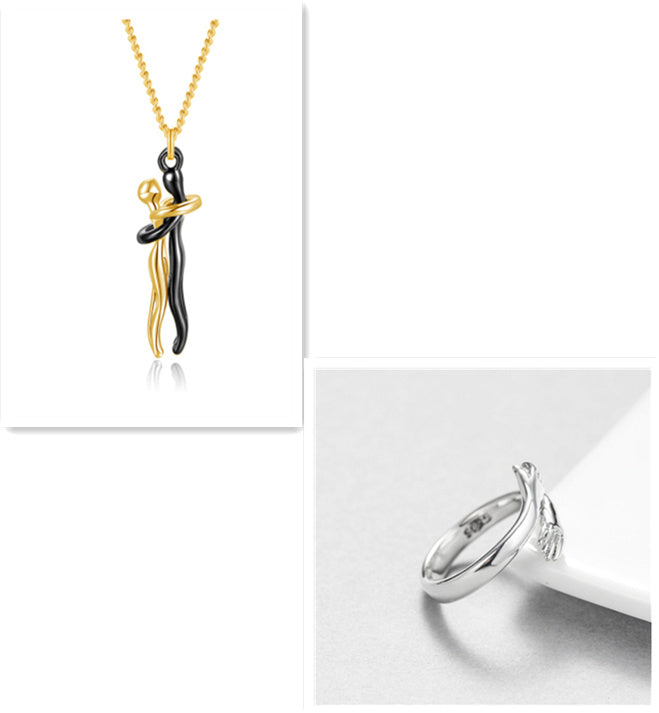 Love Hug Necklace Unisex Men-Women Couple Jewelry Simple Temperament Clavicle Chain Lover Gift