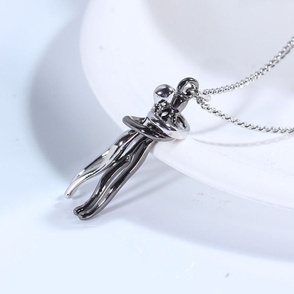 Love Hug Necklace Unisex Men-Women Couple Jewelry Simple Temperament Clavicle Chain Lover Gift