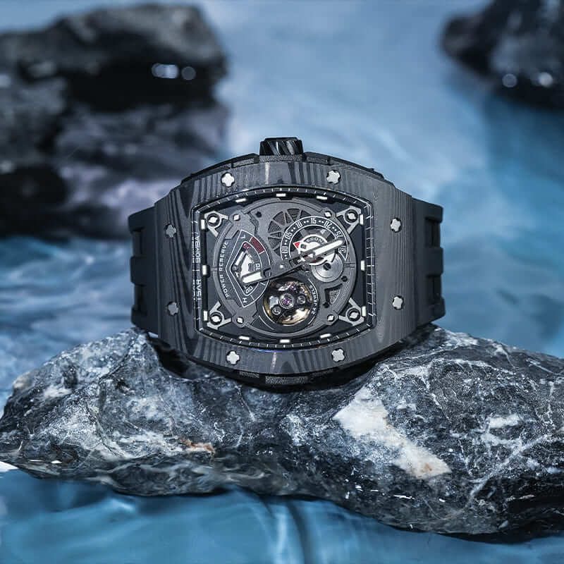 Carbon Fiber Kinetic Energy Display Automatic Watch