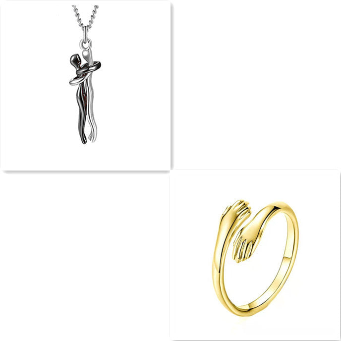 Love Hug Necklace Unisex Men-Women Couple Jewelry Simple Temperament Clavicle Chain Lover Gift