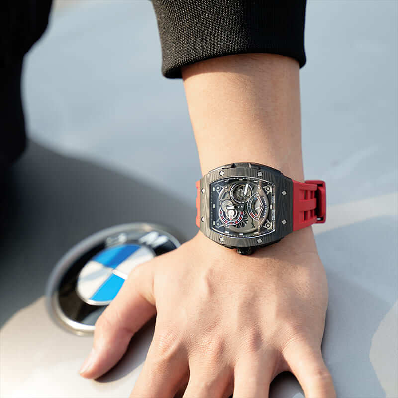 Carbon Fiber Kinetic Energy Display Automatic Watch