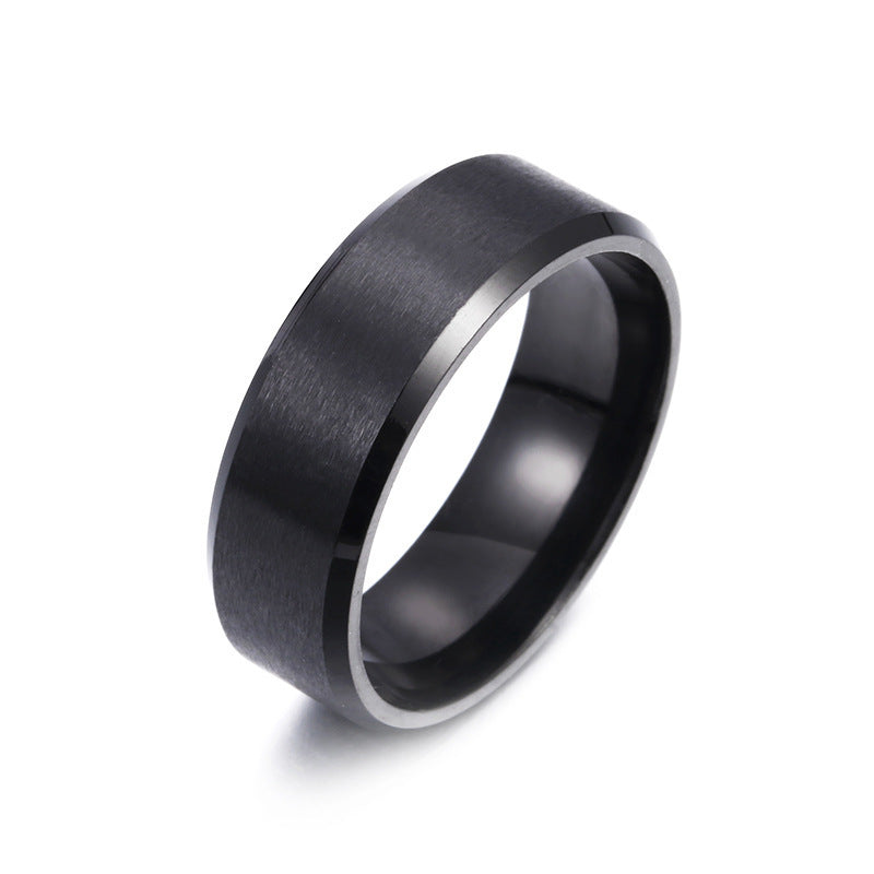 8MM Matte Stainless Steel Men's Ring