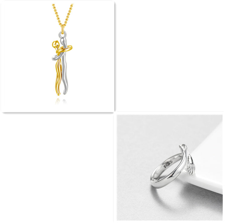 Love Hug Necklace Unisex Men-Women Couple Jewelry Simple Temperament Clavicle Chain Lover Gift