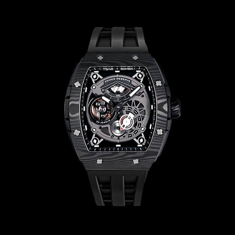Carbon Fiber Kinetic Energy Display Automatic Watch
