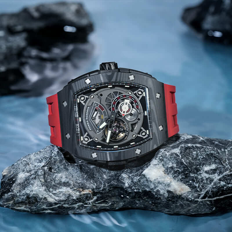 Carbon Fiber Kinetic Energy Display Automatic Watch