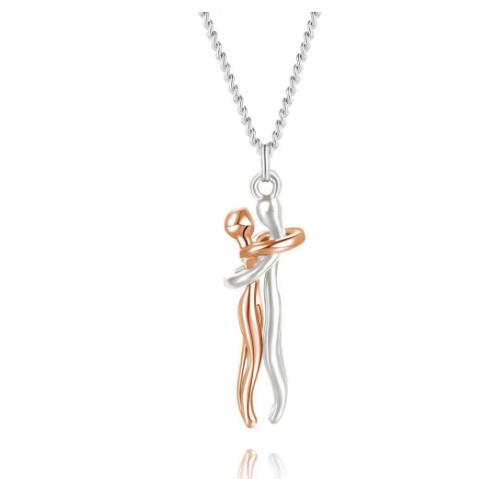 Love Hug Necklace Unisex Men-Women Couple Jewelry Simple Temperament Clavicle Chain Lover Gift