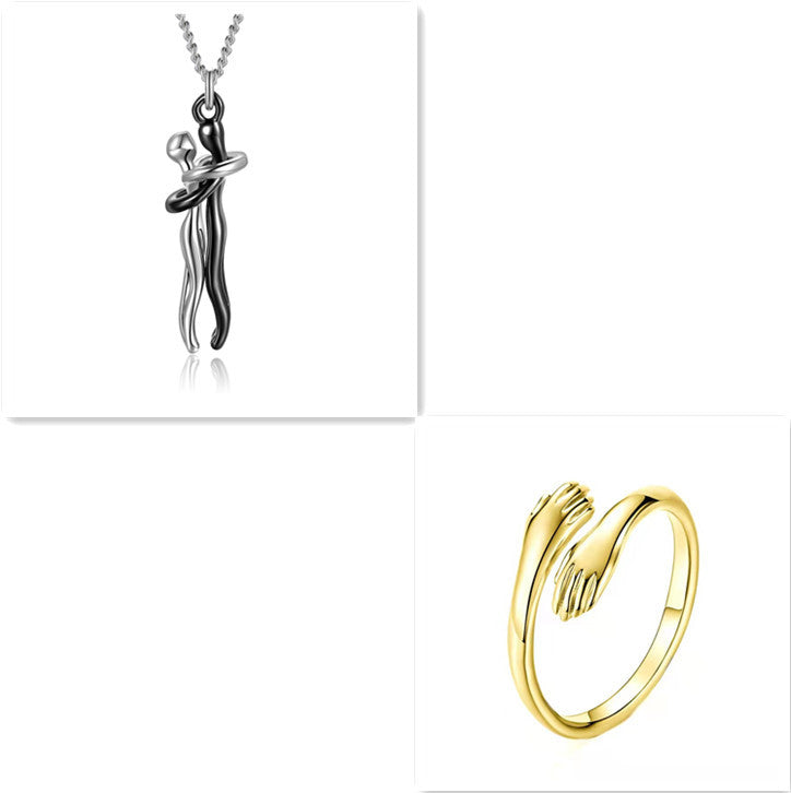 Love Hug Necklace Unisex Men-Women Couple Jewelry Simple Temperament Clavicle Chain Lover Gift