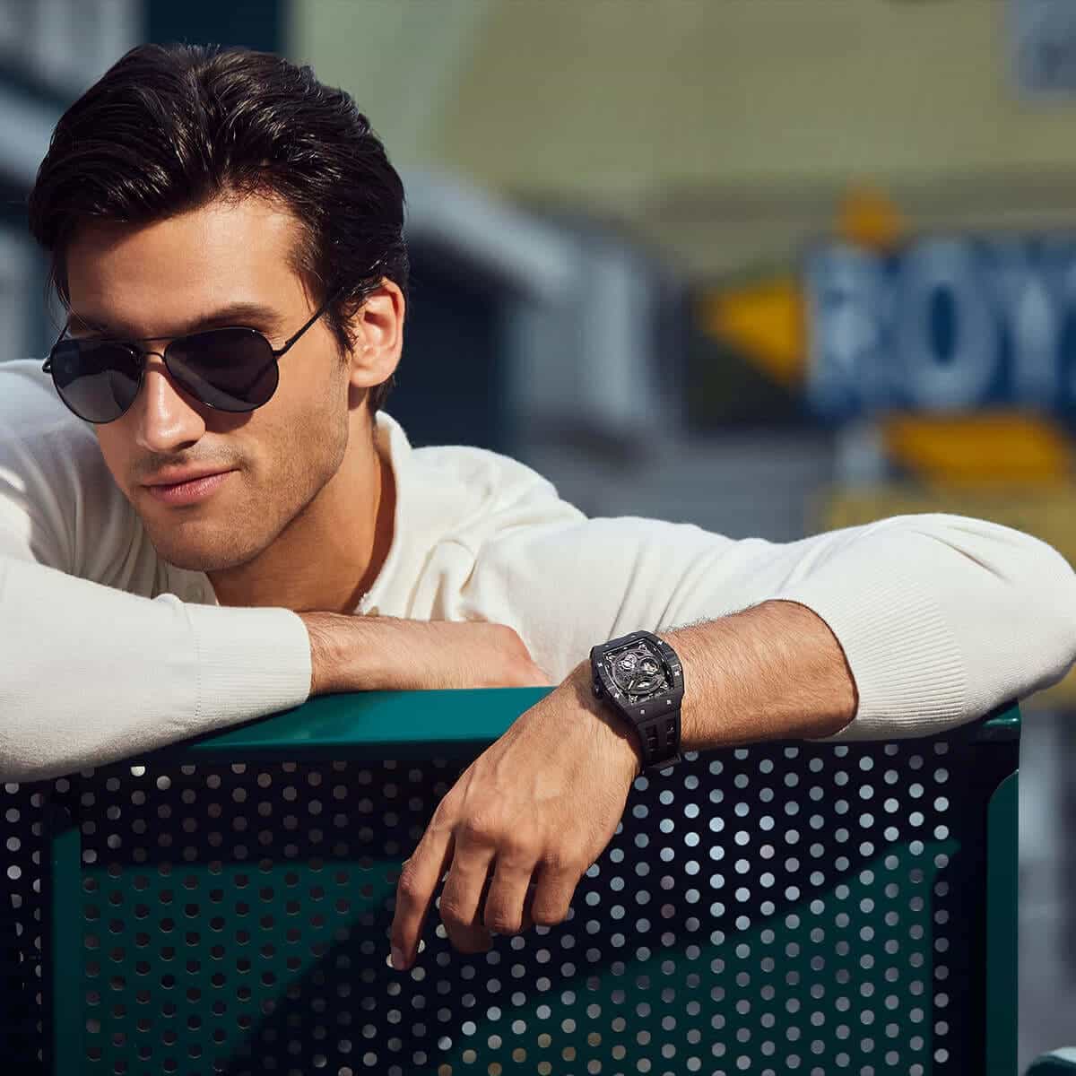 Carbon Fiber Kinetic Energy Display Automatic Watch