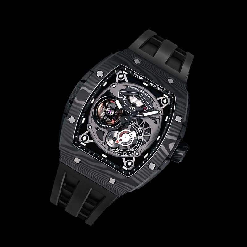 Carbon Fiber Kinetic Energy Display Automatic Watch