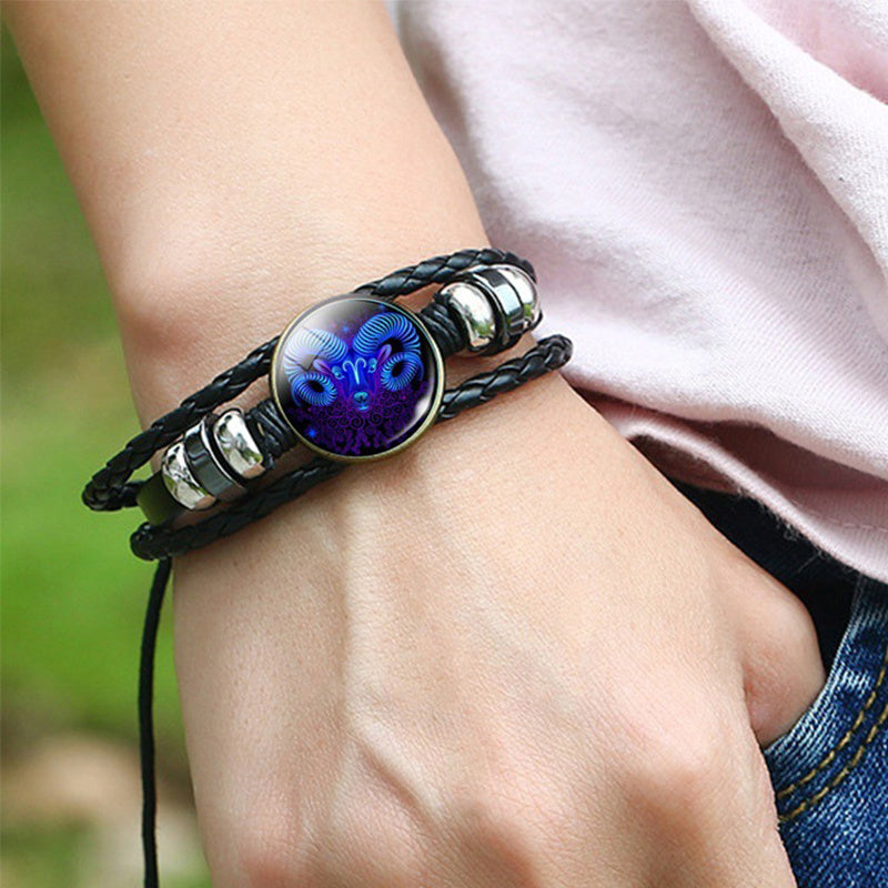 Zodiac Constellation Bracelet Braided Design Bracelet For Men, Women and Kids