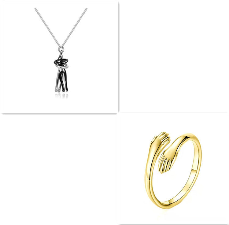 Love Hug Necklace Unisex Men-Women Couple Jewelry Simple Temperament Clavicle Chain Lover Gift