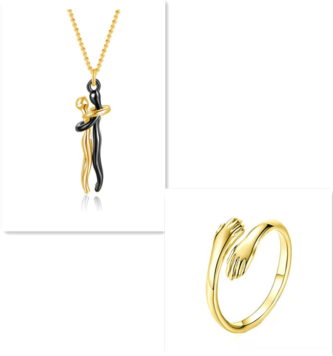 Love Hug Necklace Unisex Men-Women Couple Jewelry Simple Temperament Clavicle Chain Lover Gift