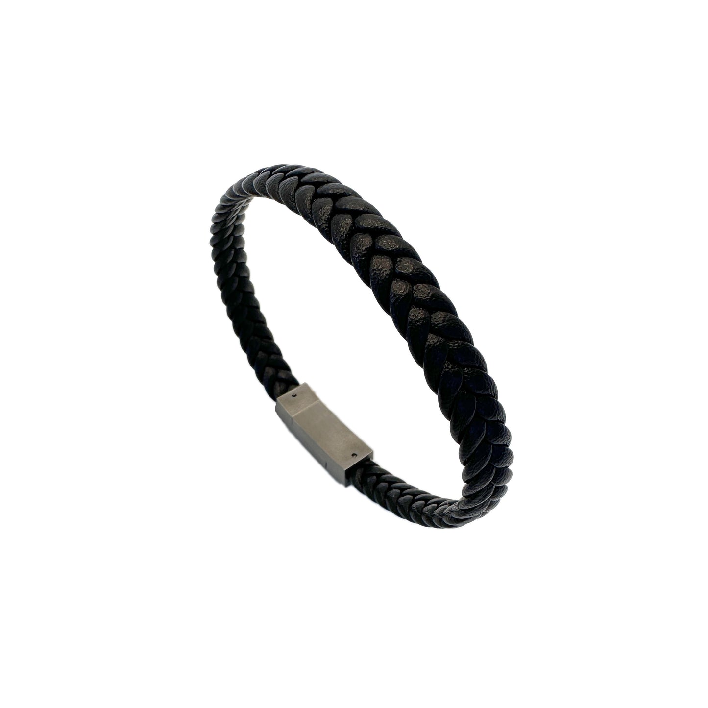 Red Leather Braided Bracelet with Stainless Steel Clasp