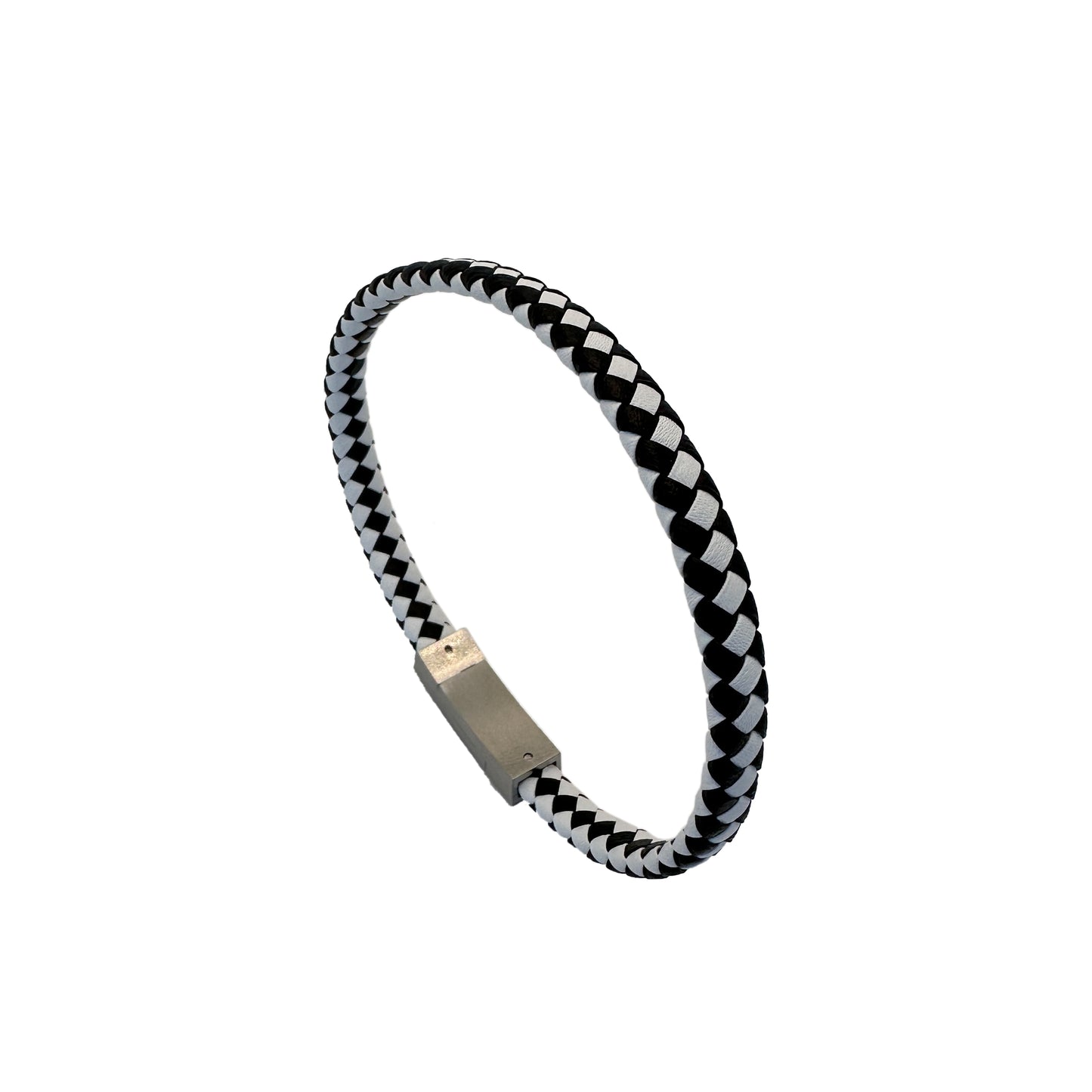 Red Leather Braided Bracelet with Stainless Steel Clasp
