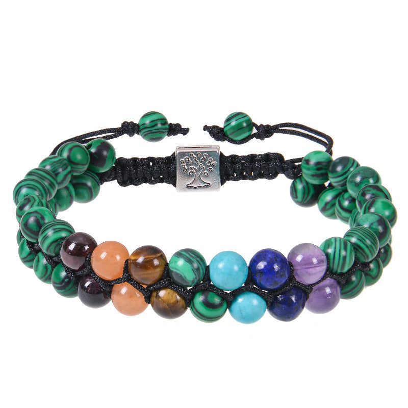 Colorful Natural Stone Double-layer Bracelet 6mm