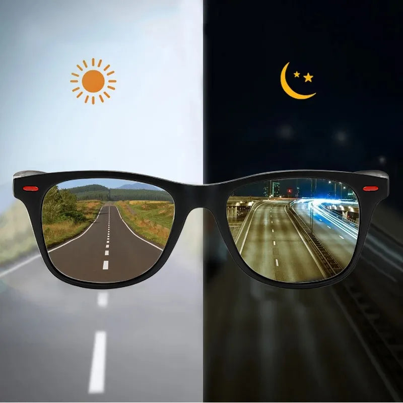 Night Vision Glasses PC Frame Polarized Sunglasses Unisex Outdoor Sport Sun Glasses Day Night Vision Driver Night Glasses Goggles