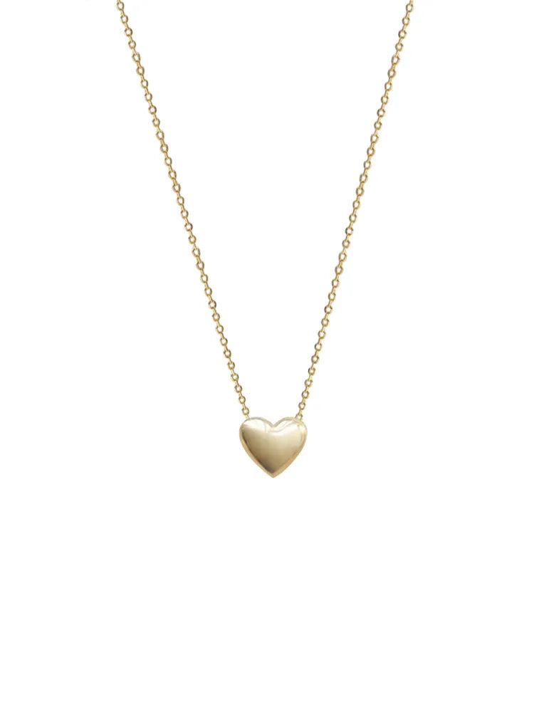 925 Sterling Silver Classic Love Heart Choker Necklace Pendant for Women 14K Gold Plated Necklaces Wedding Party Jewelry Gift