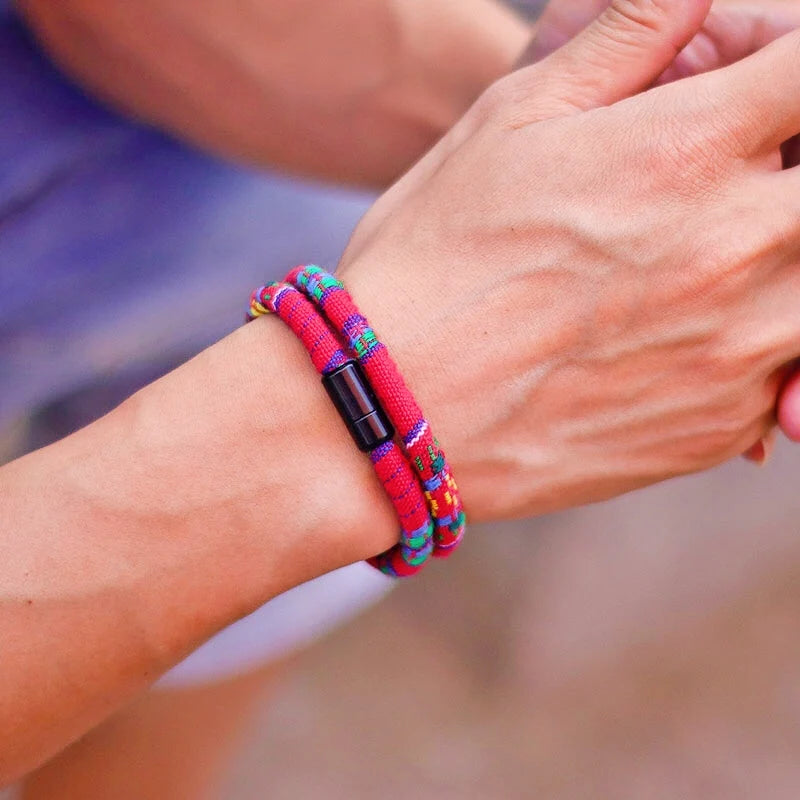 Men Bohemia Rope Bracelet Attract Magentic Braclet Adventure Survival Braslet Pulseras Hilo Hombre Beach Surf Brazalete
