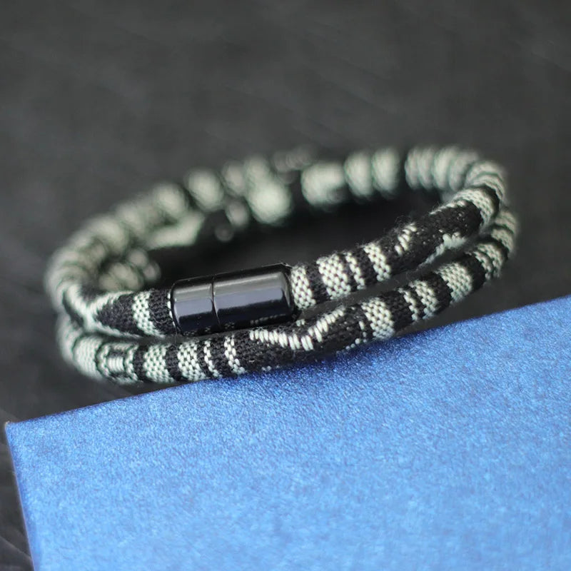 Men Bohemia Rope Bracelet Attract Magentic Braclet Adventure Survival Braslet Pulseras Hilo Hombre Beach Surf Brazalete