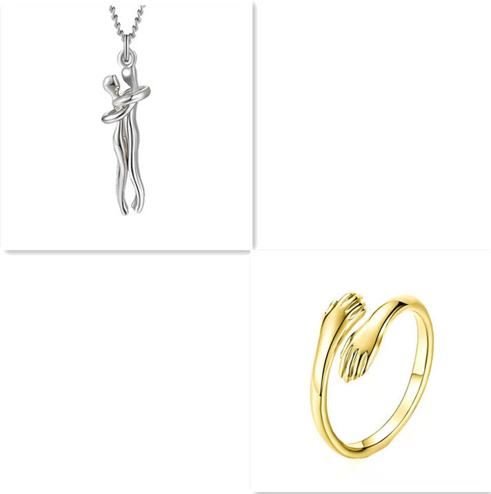 Love Hug Necklace Unisex Men-Women Couple Jewelry Simple Temperament Clavicle Chain Lover Gift