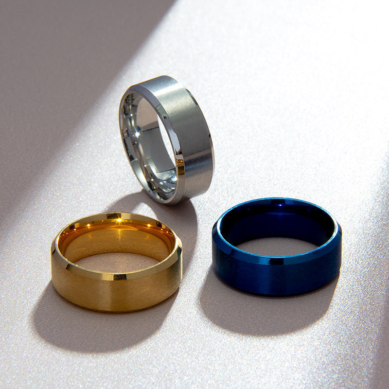 8MM Matte Stainless Steel Men's Ring