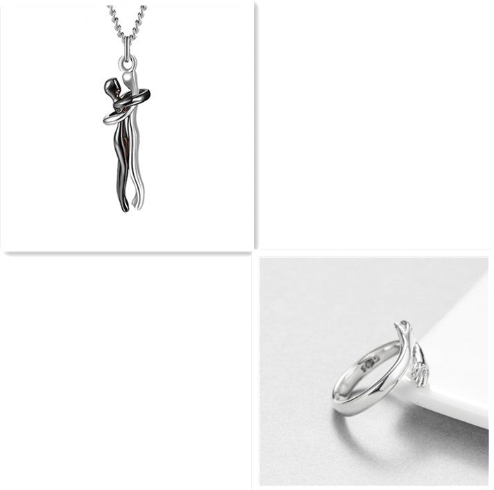 Love Hug Necklace Unisex Men-Women Couple Jewelry Simple Temperament Clavicle Chain Lover Gift