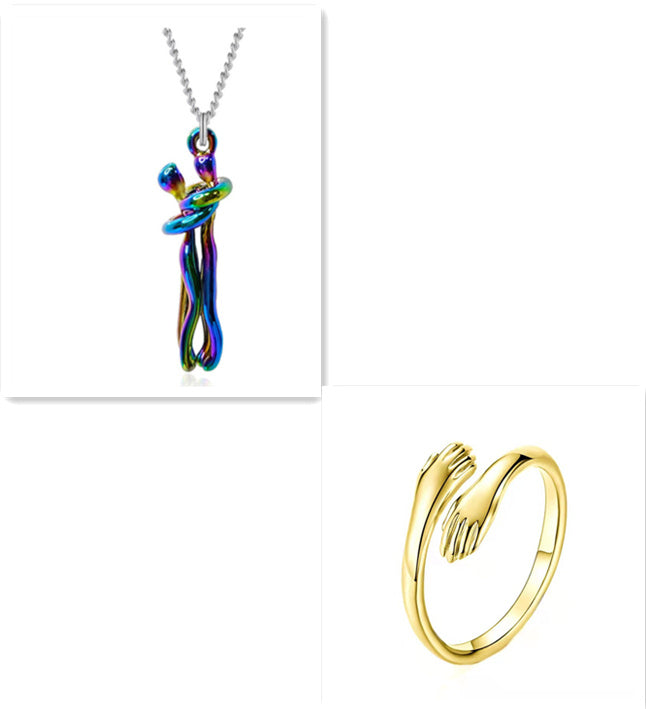 Love Hug Necklace Unisex Men-Women Couple Jewelry Simple Temperament Clavicle Chain Lover Gift