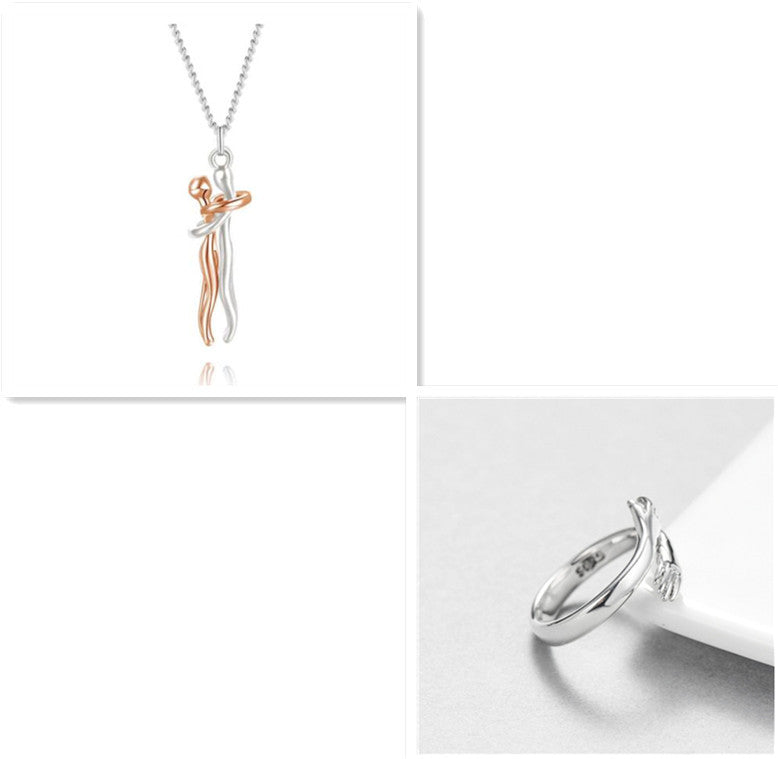 Love Hug Necklace Unisex Men-Women Couple Jewelry Simple Temperament Clavicle Chain Lover Gift