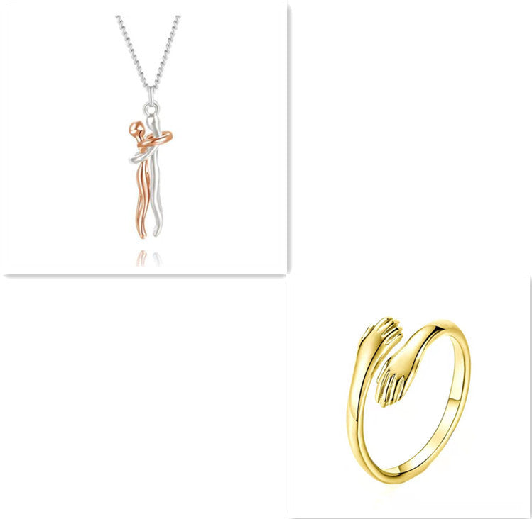 Love Hug Necklace Unisex Men-Women Couple Jewelry Simple Temperament Clavicle Chain Lover Gift