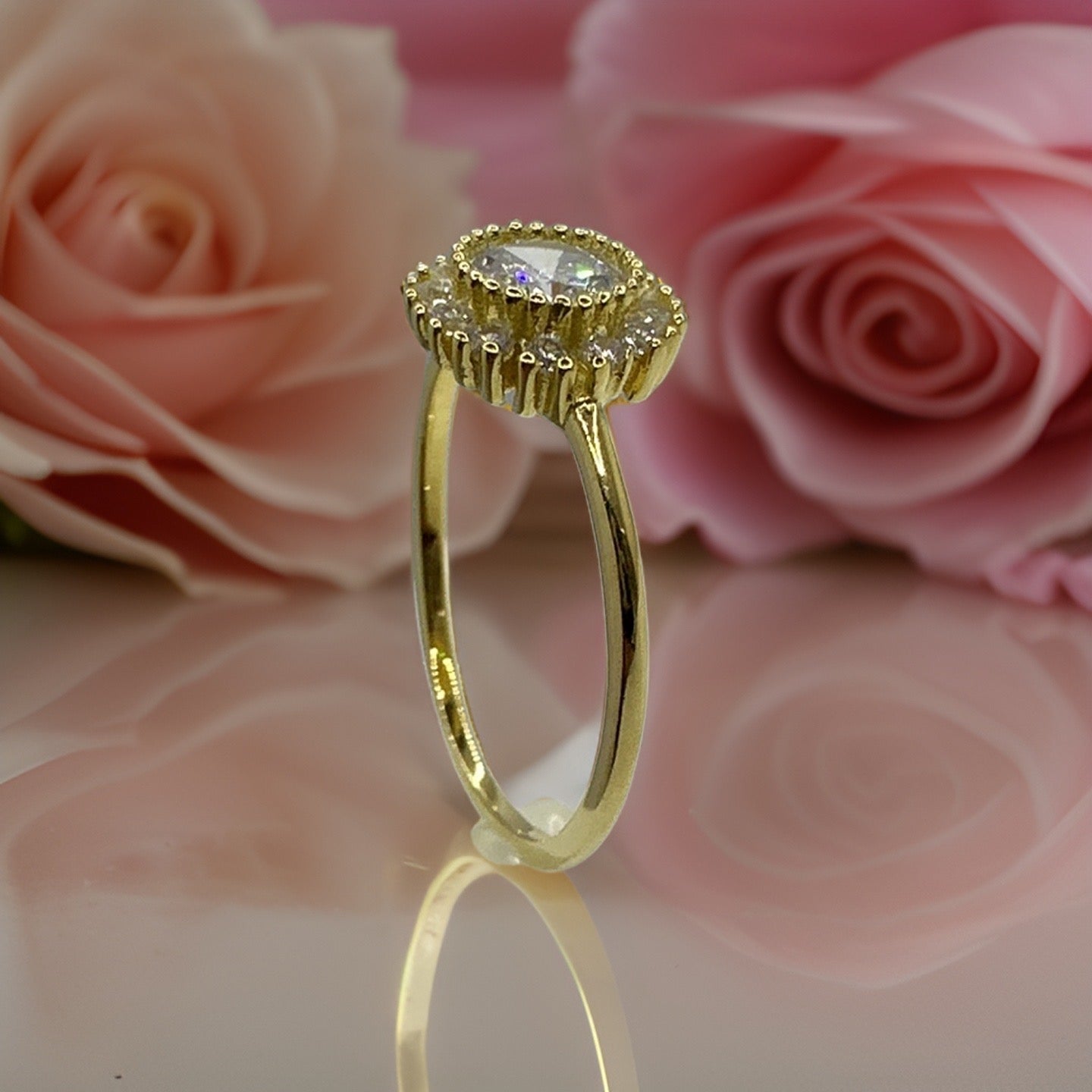 Elegant Sterling Silver Ring with Multiple White Zirconia Stones