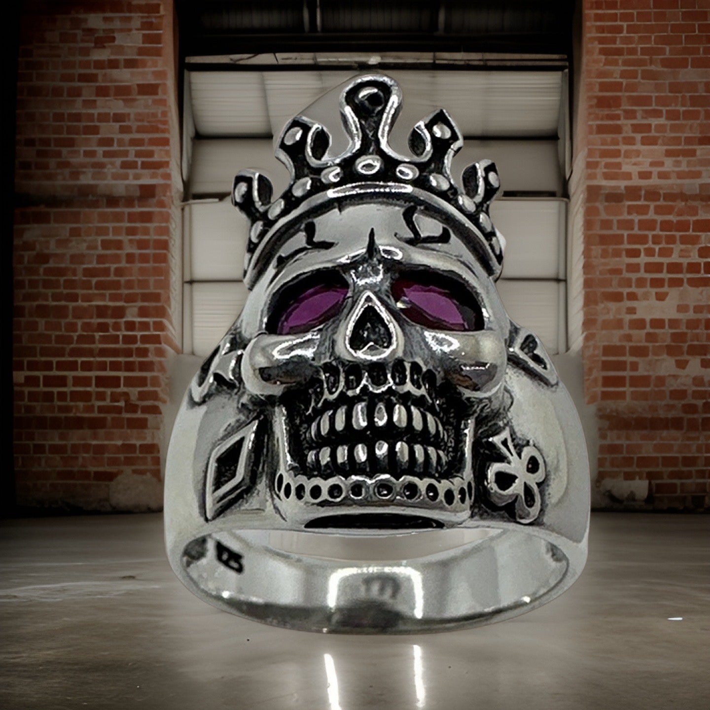 Skull Crown Silver Ring