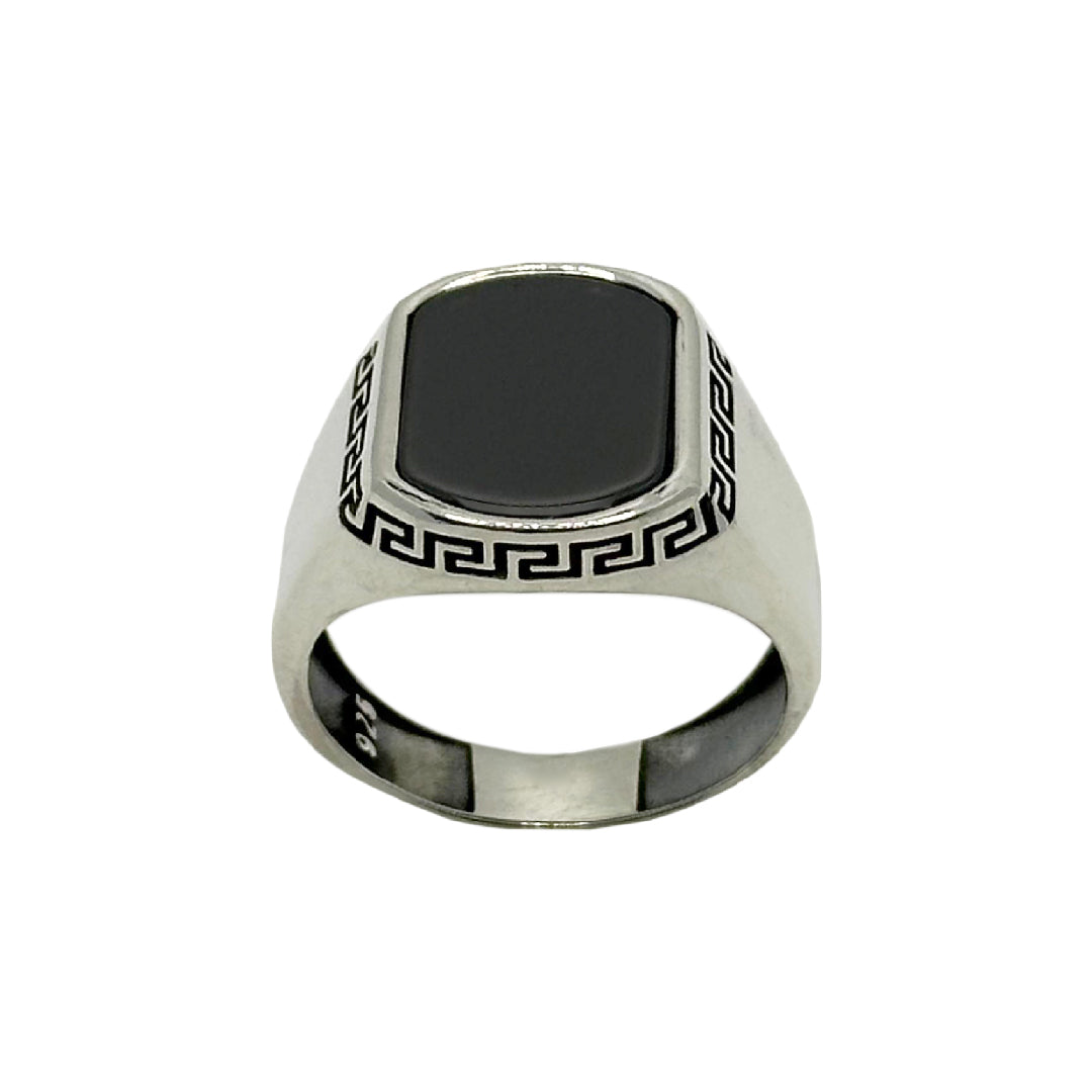 Aqeeq Stone, Onyx Stone Silver 925 Men's Turkish Ring