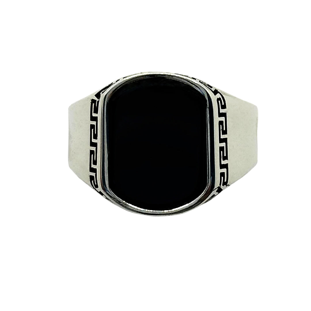 Aqeeq Stone, Onyx Stone Silver 925 Men's Turkish Ring