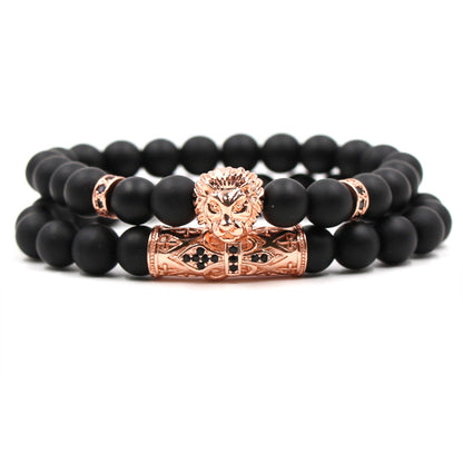 Suit Frosted Stone Stretch Bracelet