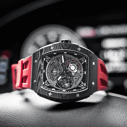 Carbon Fiber Kinetic Energy Display Automatic Watch