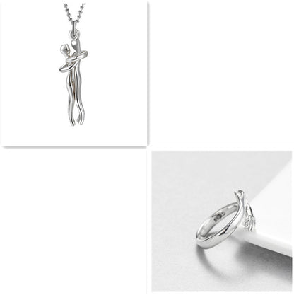 Love Hug Necklace Unisex Men-Women Couple Jewelry Simple Temperament Clavicle Chain Lover Gift