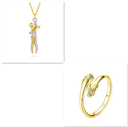 Love Hug Necklace Unisex Men-Women Couple Jewelry Simple Temperament Clavicle Chain Lover Gift
