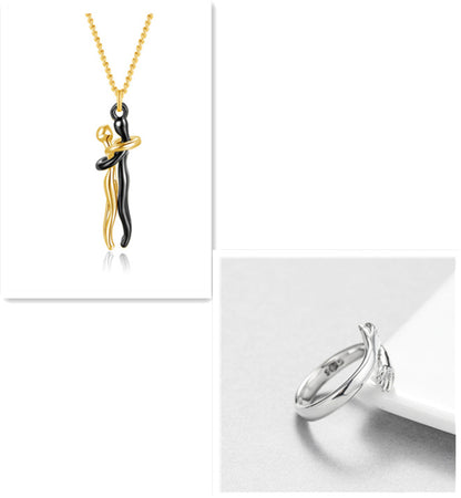 Love Hug Necklace Unisex Men-Women Couple Jewelry Simple Temperament Clavicle Chain Lover Gift