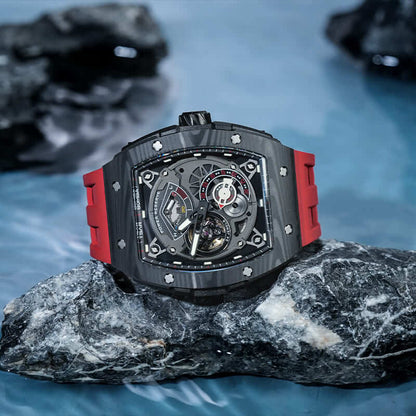 Carbon Fiber Kinetic Energy Display Automatic Watch