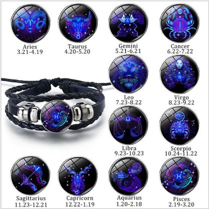 Zodiac Constellation Bracelet Braided Design Bracelet For Men, Women and Kids