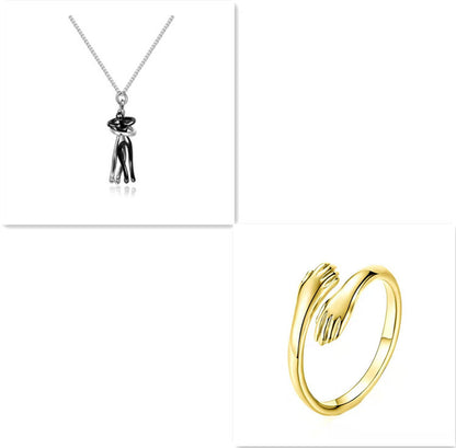 Love Hug Necklace Unisex Men-Women Couple Jewelry Simple Temperament Clavicle Chain Lover Gift
