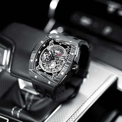 Carbon Fiber Kinetic Energy Display Automatic Watch